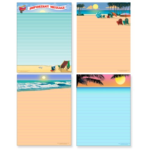 Stonehouse Collection Beach Notepad Pack - 4 Assorted Beach Notepads - USA Made