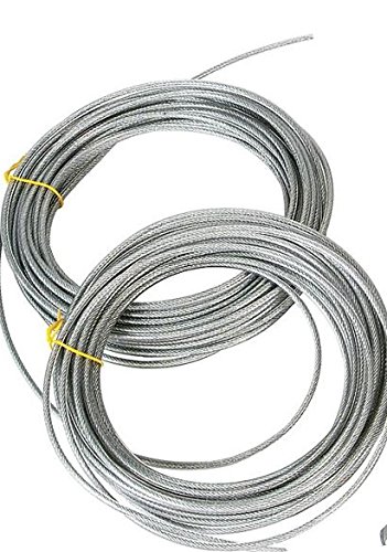 50-250 Ft Clothesline Cable, Vinyl Coated Heavy Duty 2000 Lb. Flexible, Long-lasting the Best for Washline Pulleys (200 ft)