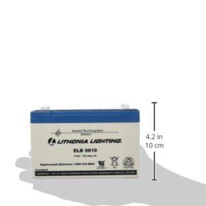 Lithonia Lighting ELB 0610 Emergency Replacement Battery, 250 watts, 6 Volts, Black