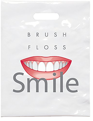 Brush Floss & Smile Dental Giveaway Bags, 7-3/4" x 9", 100 Pack