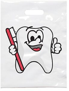 tootie tooth dental giveaway bags, 7-3/4" x 9", 100 pack