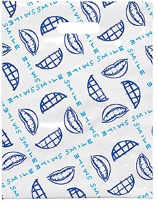 smile plaid dental giveaway bags, 9" x 12", 100 pack