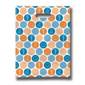 dental dots dental giveaway bags, 8" x 10", 100 pack