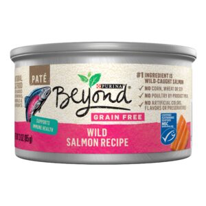 purina beyond wild salmon recipe grain free wet cat food pate - (12) 3 oz. cans