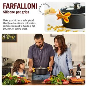 Farfalloni-Shaped Pot Holders | Pot Holders for Kitchen Cookware | Silicone Oven Grips| Fun Kitchen Gadgets | from a Collection of Different Pasta-Shaped Unique Kitchen Gadgets | by Monkey Business
