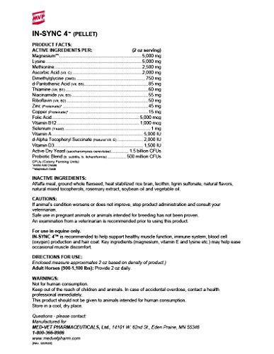 Med-Vet Pharmaceuticals in-Sync (16lb) for Muscle Health/Recovery in Horses…