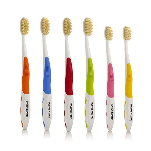 MOUTHWATCHERS Dr Plotkas Extra Soft Flossing Toothbrush, Manual Soft Toothbrush for Adults, Ultra Clean Toothbrush, Good for Sensitive Teeth and Gums, Multicolor, 6 Pack