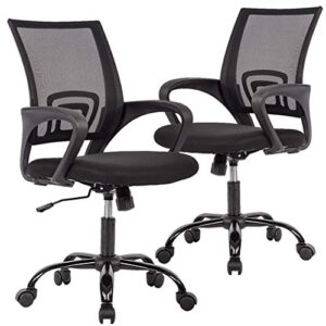 bestoffice office chair desk chair mesh computer chair back support modern executive adjustable chair task rolling swivel chair for women,men(2 pack) (black)