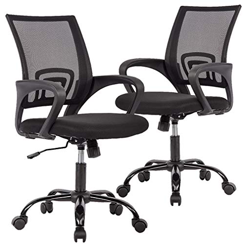 BestOffice Office Chair Desk Chair Mesh Computer Chair Back Support Modern Executive Adjustable Chair Task Rolling Swivel Chair for Women,Men(2 Pack) (Black)