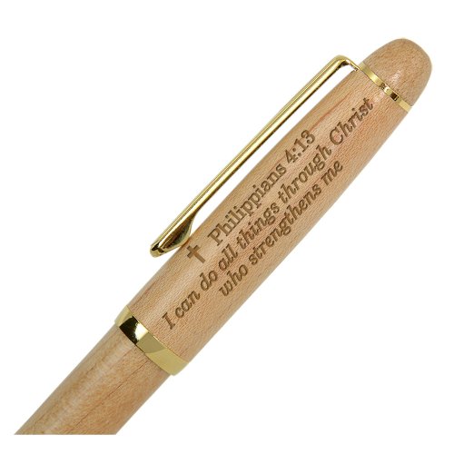 KATE POSH - Philippians 4:13 - I can do All Things Through Christ who Strengthens me Wood Pen