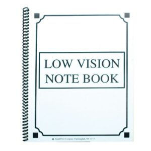 Low Vision Notebook - Bold Lines -White Paper