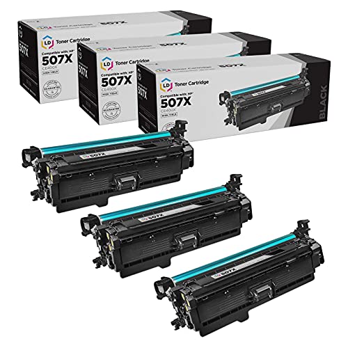 LD Products Remanufactured Toner Cartridge Replacements for HP 507X CE400X 507A CE400A (High Yield Black, 3-Pack) for use in Laserjet Enterprise M551n M551dn M551xh M570dw M570dn M575c M575dn M575f