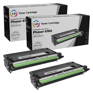 LD Products Remanufactured Toner Cartridge Replacement for Xerox Phaser 6180 113R726 High Yield (Black, 2-Pack)