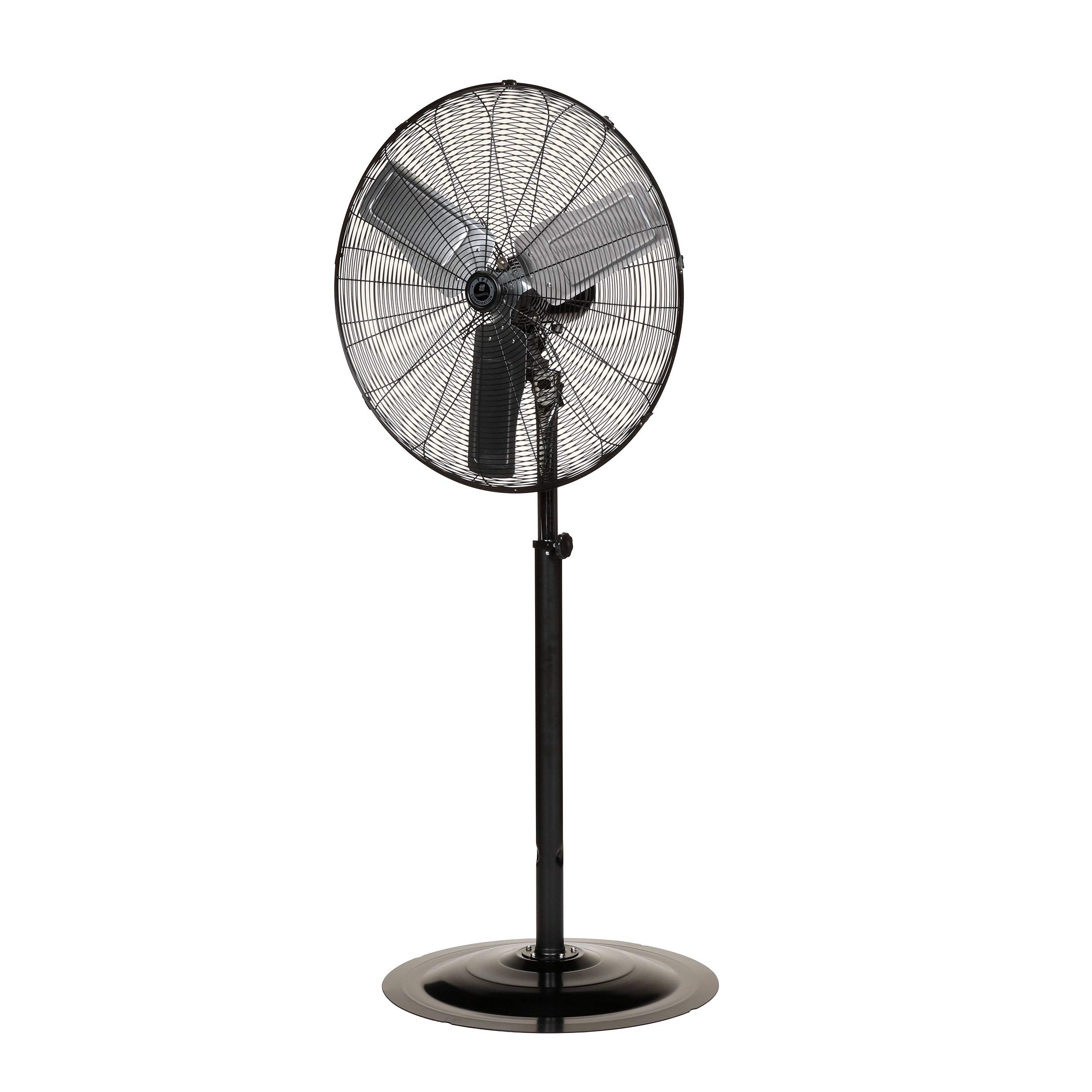 TPI Corporation CACU30-PO-HD Commercial Heavy Duty Oscillating Fan, Unassembled w/Pedestal Kit, 30" Blade Diameter, 3 Speed 1/3 HP Motor, 9' Cordset, Black