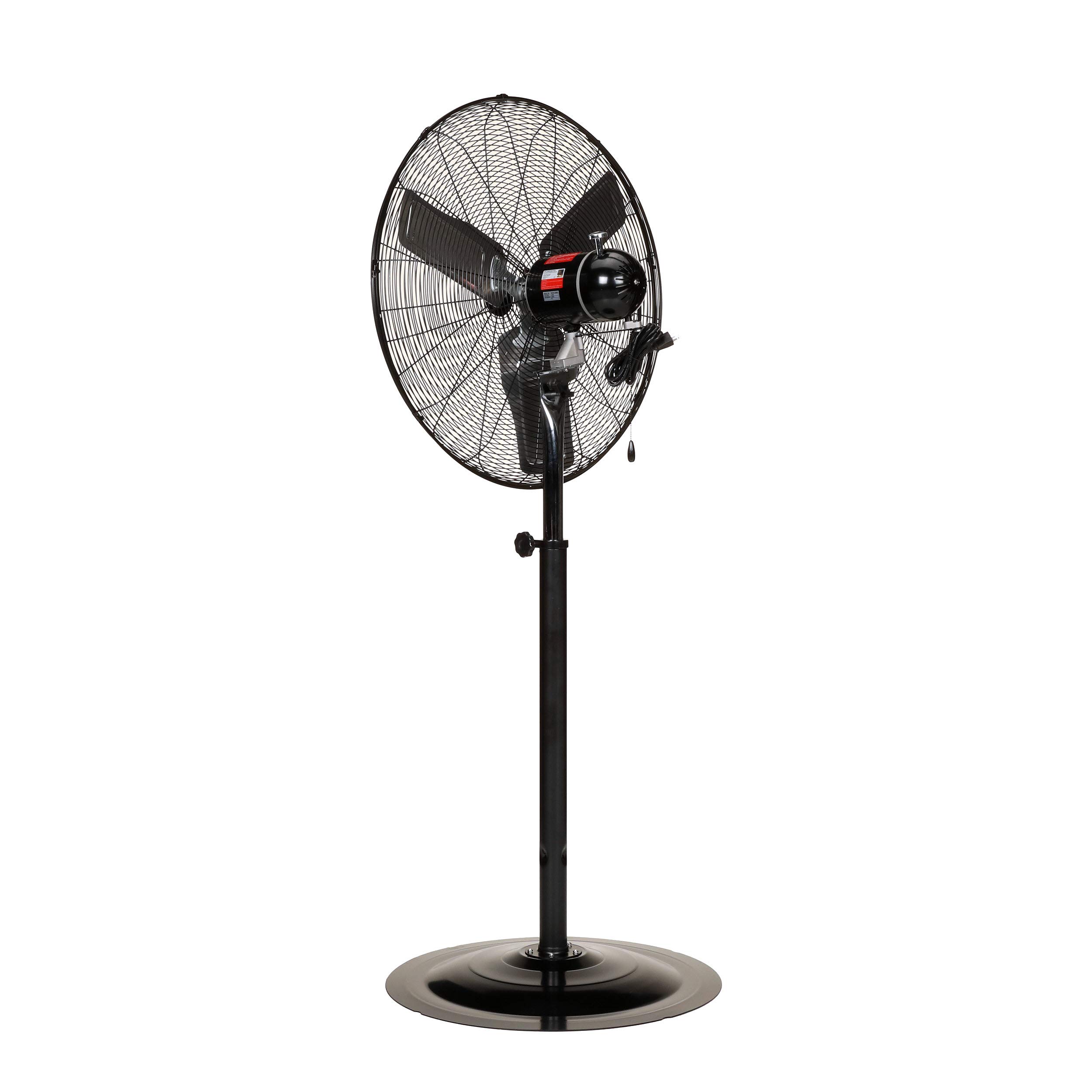 TPI Corporation CACU30-PO-HD Commercial Heavy Duty Oscillating Fan, Unassembled w/Pedestal Kit, 30" Blade Diameter, 3 Speed 1/3 HP Motor, 9' Cordset, Black