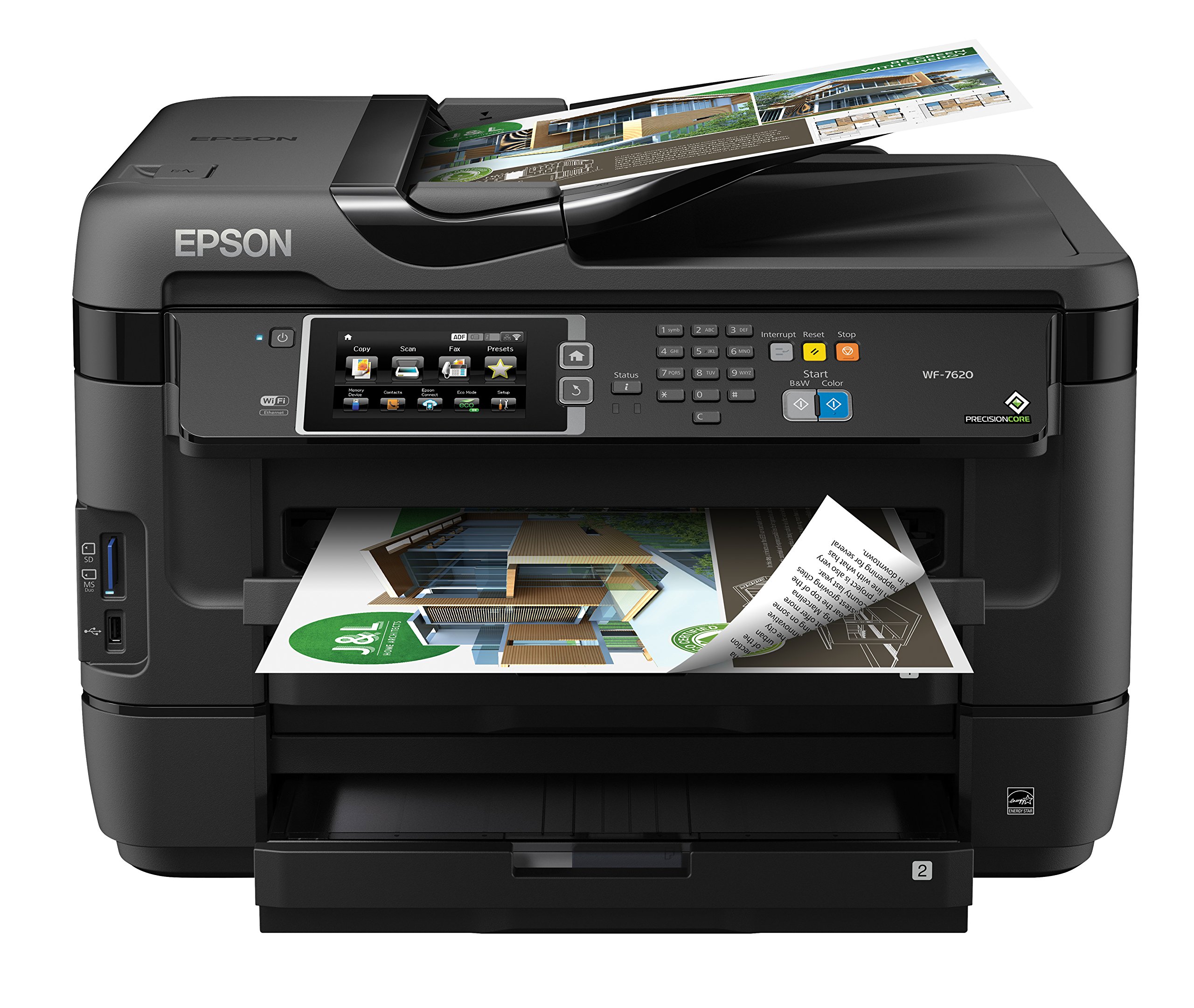 Epson WorkForce WF-7610 Wireless Color All-in-One Inkjet Printer with Scanner and Copier, Amazon Dash Replenishment Ready