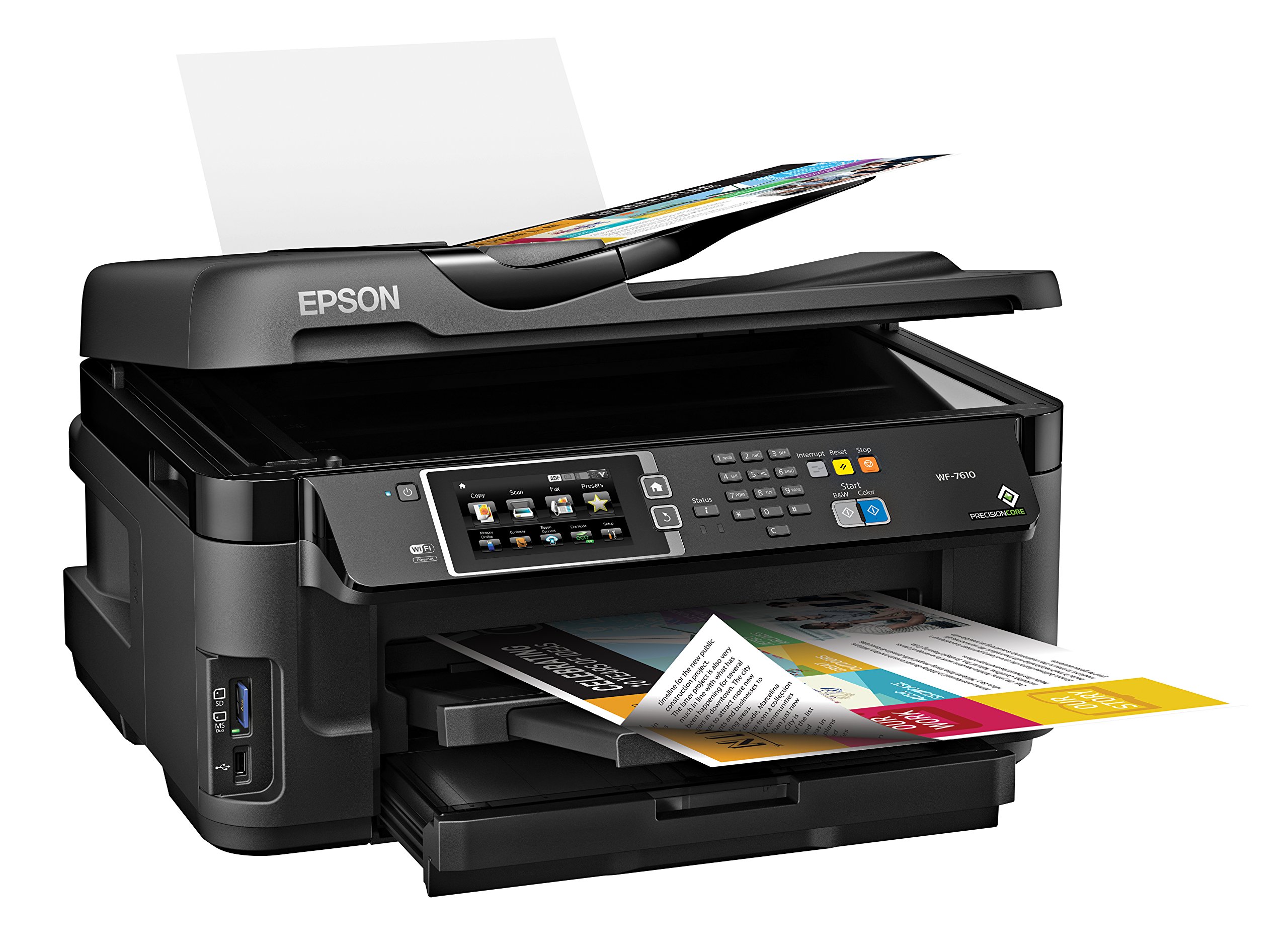 Epson WorkForce WF-7610 Wireless Color All-in-One Inkjet Printer with Scanner and Copier, Amazon Dash Replenishment Ready