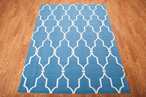 Nourison Home & Garden Indoor/Outdoor Navy 5'3" x 7'5" Area-Rug, Easy-Cleaning, Non Shedding, Bed Room, Living Room, Dining Room, Kitchen (5x7)