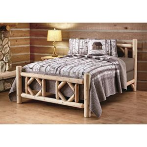 castlecreek log bed frame, wood queen bed frame with headboard
