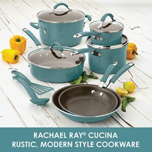 Rachael Ray Cucina Nonstick Frying Pan Set / Fry Pan Set / Skillet Set - 9.25 Inch and 11 Inch, Blue