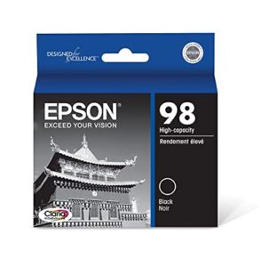 epson 98 claria high yield ink cartridge (black) in retail packaging