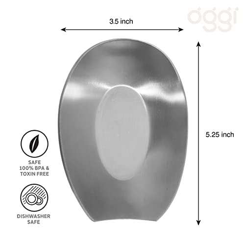 Oggi Stainless Steel Spoon Rest, 5.25 inch by 3.5 inch