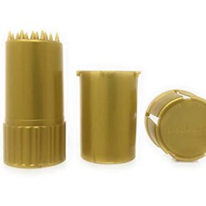 MedTainer Storage Container w/ Built-In Grinder - Gold