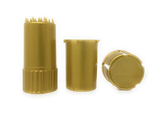 MedTainer Storage Container w/ Built-In Grinder - Gold