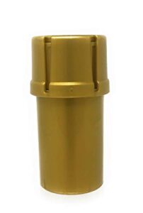 medtainer storage container w/ built-in grinder - gold