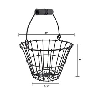 CWI Gifts 6-Inch Wire Egg Basket, Small, Black