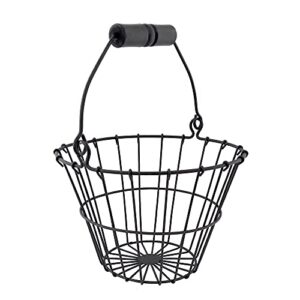 cwi gifts 6-inch wire egg basket, small, black