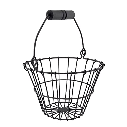 CWI Gifts 6-Inch Wire Egg Basket, Small, Black