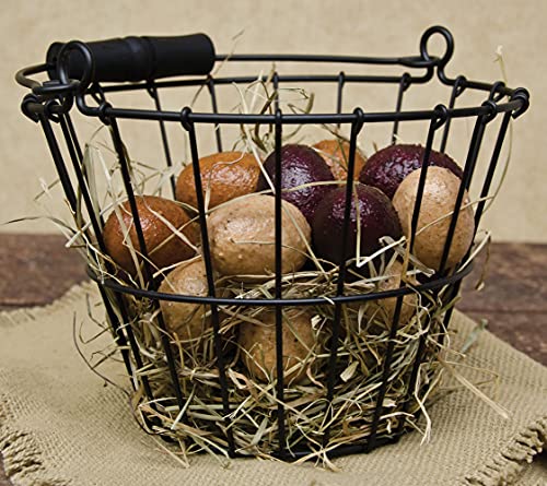 CWI Gifts 6-Inch Wire Egg Basket, Small, Black