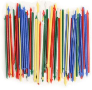 pack of 200 colorful cocktail spears, plastic, assorted colors, 3.25" long
