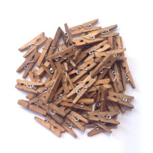 lwr crafts wooden mini clothespins 200 per pack 1" 2.5cm (jacobean)