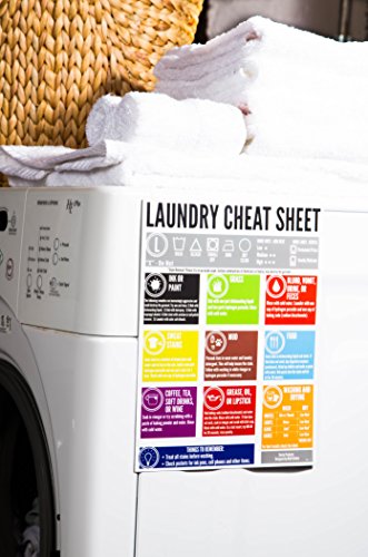 Voisin Products Magnet | Laundry Cheat Sheet | Laundry Room Decor or Laundry Room Sign | How to Do Laundry | Laundry Magnet Includes: Laundry Symbols & Stain Removal Chart | Laundry Room Wall Decor