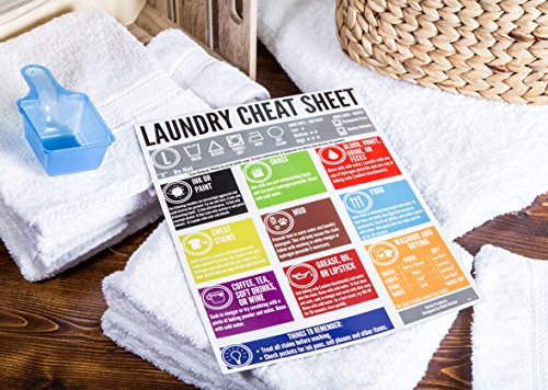 Voisin Products Magnet | Laundry Cheat Sheet | Laundry Room Decor or Laundry Room Sign | How to Do Laundry | Laundry Magnet Includes: Laundry Symbols & Stain Removal Chart | Laundry Room Wall Decor