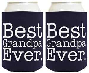funny beer coolie best grandpa ever 2 pack can coolies navy