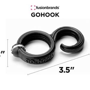 Fusionbrands GoHook All Purpose Household Hook, Portable Hook For Towels, Towel Holder, and Numerous Small Items in Kitchen, Bathrooms, Closets and on the go, S hook, Black