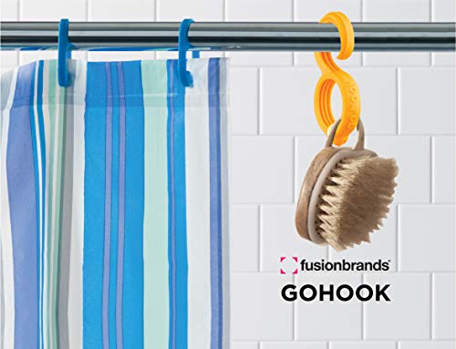 Fusionbrands GoHook All Purpose Household Hook, Portable Hook For Towels, Towel Holder, and Numerous Small Items in Kitchen, Bathrooms, Closets and on the go, S hook, Black