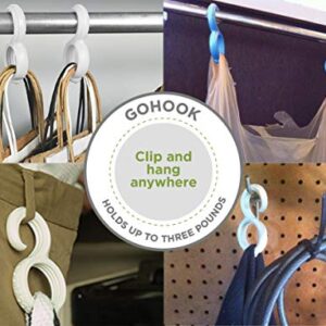 Fusionbrands GoHook All Purpose Household Hook, Portable Hook For Towels, Towel Holder, and Numerous Small Items in Kitchen, Bathrooms, Closets and on the go, S hook, Black