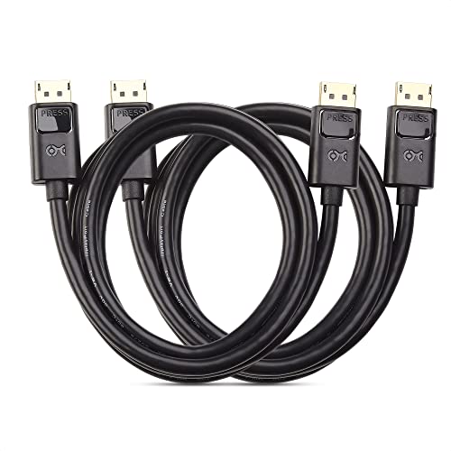 Cable Matters 2-Pack 4K DisplayPort to DisplayPort Cable (DP to DP Cable, Display Port Cable) 6 Feet - 4K 60Hz, 2K 144Hz Monitor Support