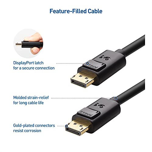 Cable Matters 2-Pack 4K DisplayPort to DisplayPort Cable (DP to DP Cable, Display Port Cable) 6 Feet - 4K 60Hz, 2K 144Hz Monitor Support