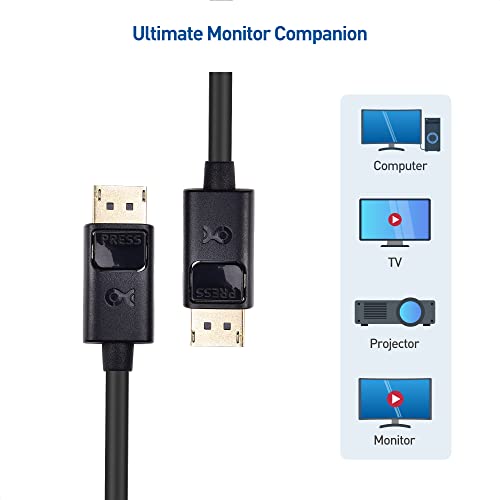 Cable Matters 2-Pack 4K DisplayPort to DisplayPort Cable (DP to DP Cable, Display Port Cable) 6 Feet - 4K 60Hz, 2K 144Hz Monitor Support