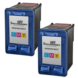 speedyinks remanufactured ink cartridge replacement for hp 57 /c6657an (tri-color, 2-pack)