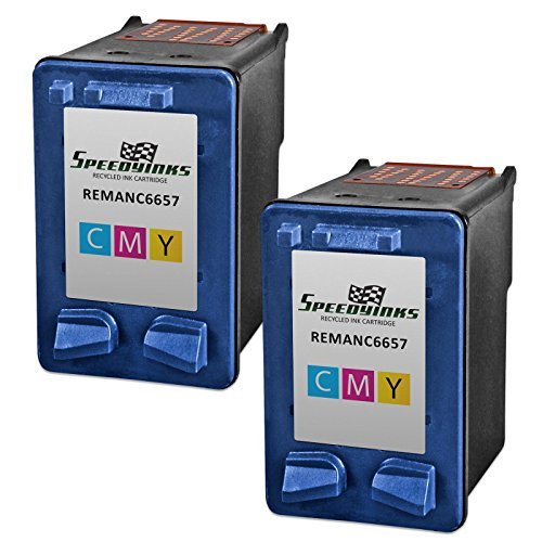 SPEEDYINKS Remanufactured Ink Cartridge Replacement for HP 57 /C6657AN (Tri-Color, 2-Pack)