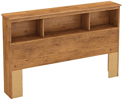 South Shore Little Treasures Bookcase Headboard with Storage, Full 54-inch, Country Pine