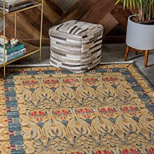 Unique Loom Edinburgh Collection Area Rug - Canmore (5' 1" x 8' Rectangle, Navy Blue/ Tan)