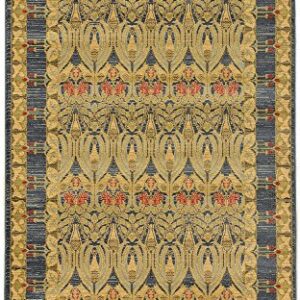 Unique Loom Edinburgh Collection Area Rug - Canmore (5' 1" x 8' Rectangle, Navy Blue/ Tan)