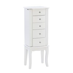 powell furniture jewelry armoire, white, 13"x 9.375"x 35.5"